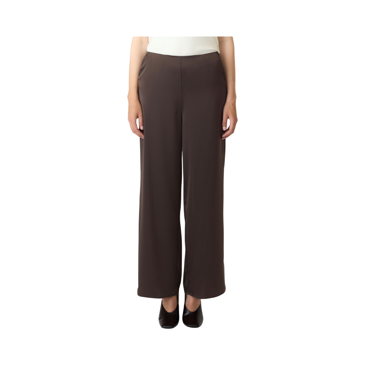 YASPella Wide Pants - Chocolate brown