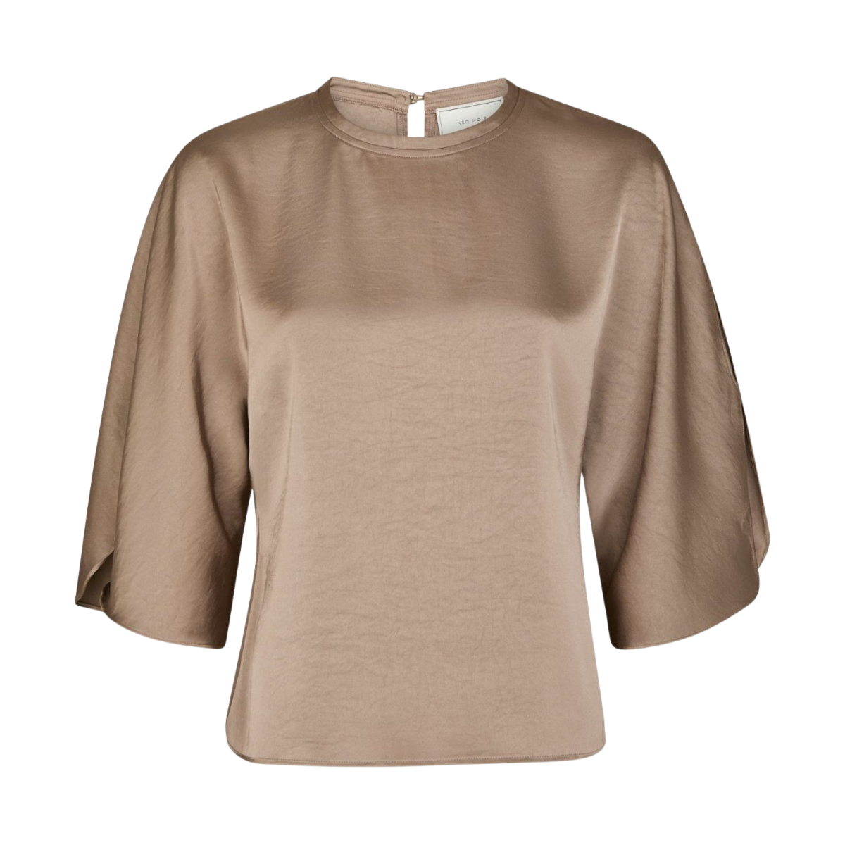 Liora Heavy Sateen Blouse - Dark Taupe