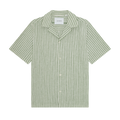 Stripe Cotton-Linen SS Shirt - Artichoke Green