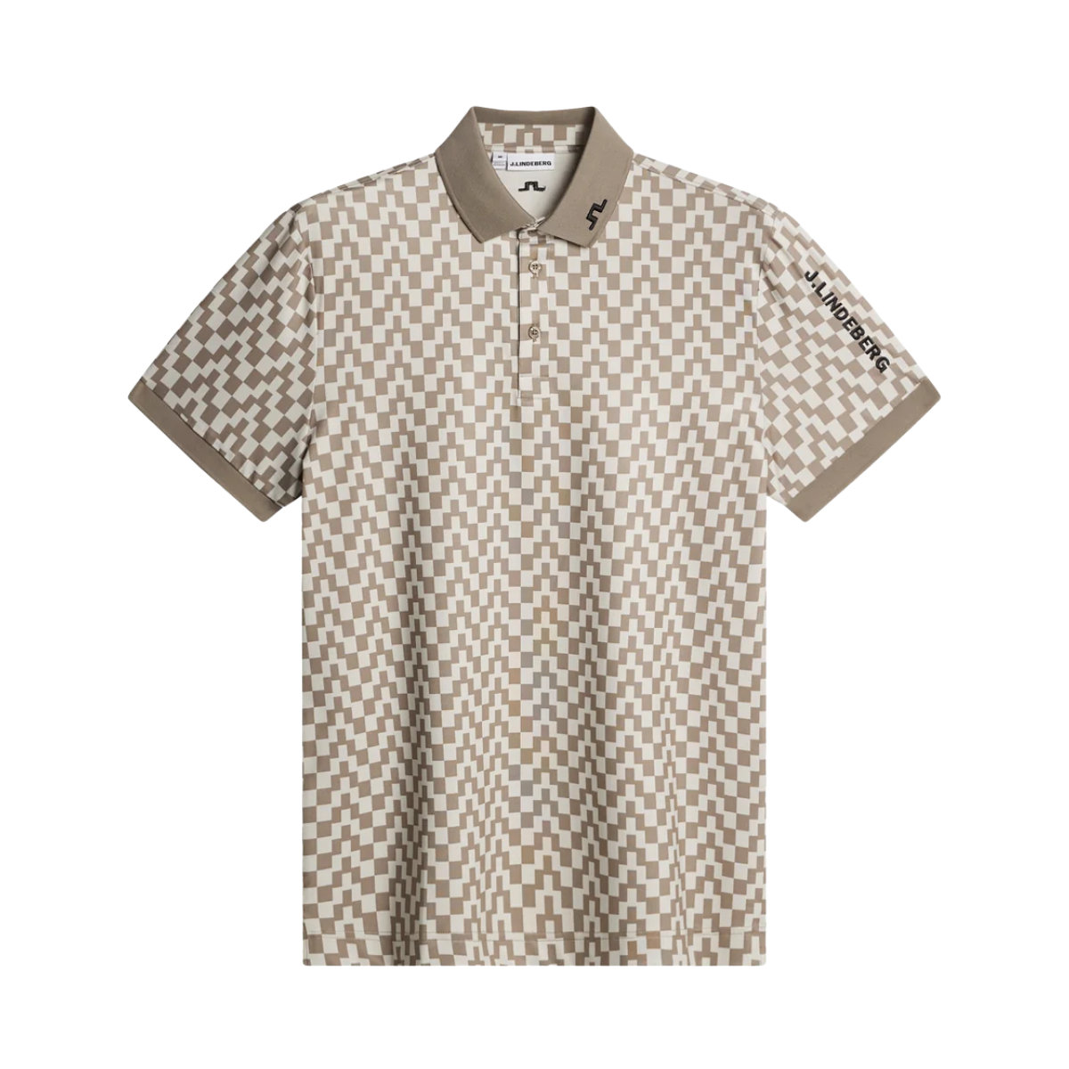Tour Tech Print Polo - Bridge Stack Brindle M
