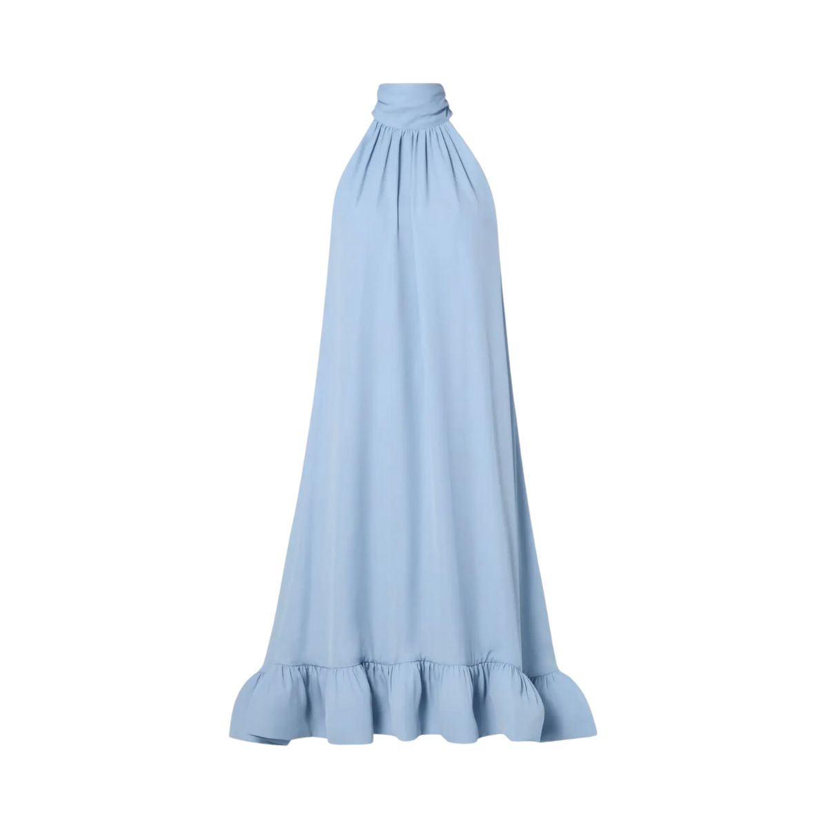 Sabrina Halterneck Ruffled Maxi Dress - Sky