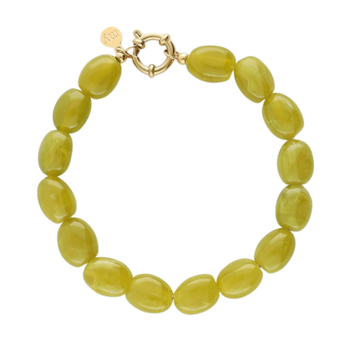 Bracelet Beads Green - Gold