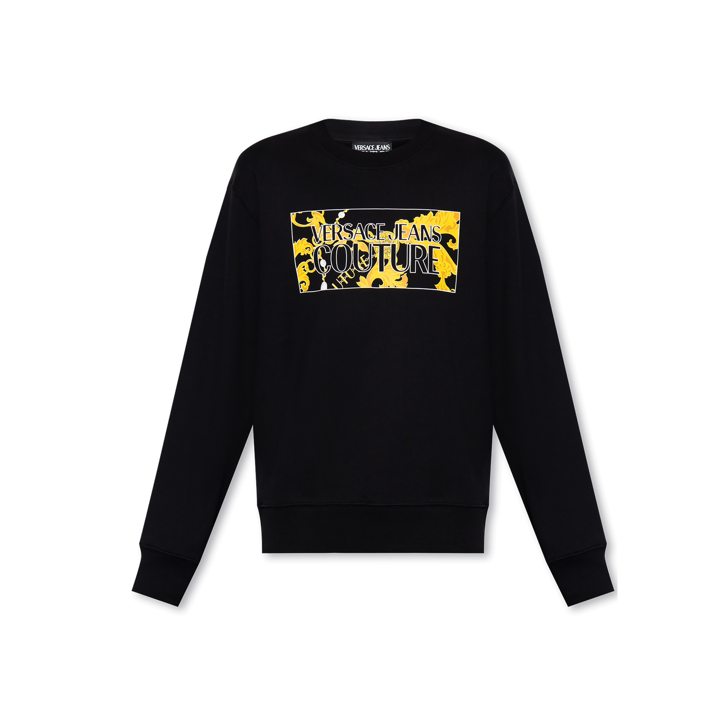 R Logo Square Pearls Sweatshirts - Black