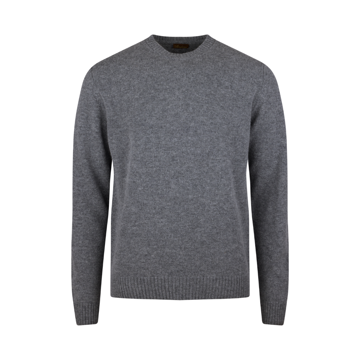 Sweater Knitted Crew Lambs Wool - Grey