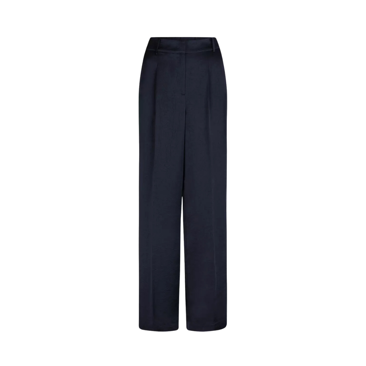 Jules Creased Satin Pants - Navy