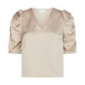 Elba Heavy Sateen Blouse - Champagne