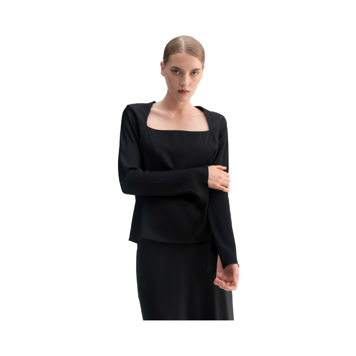 Della Silk Blouse - Black
