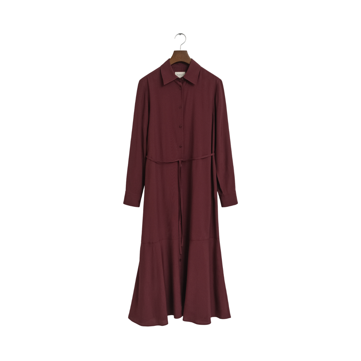 Midi Viscose Shirt Dress - Plum Wine