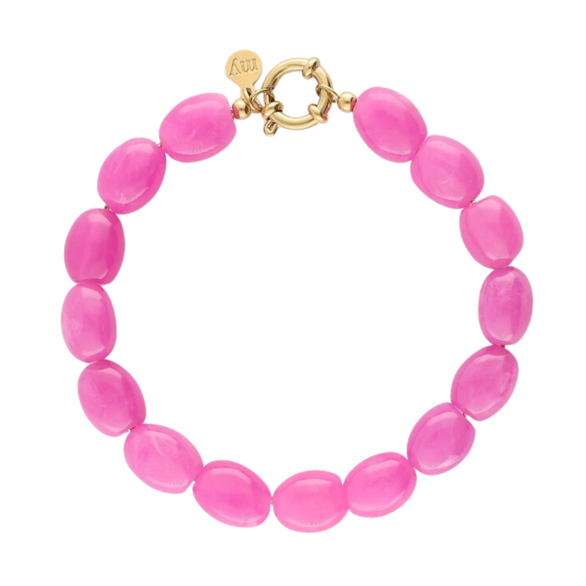 Bracelet Beads Fuchsia - Gold
