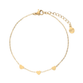 Bracelet With Three Hearts Graduation - Gold