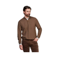 Half Zip Structure Knit - Brown