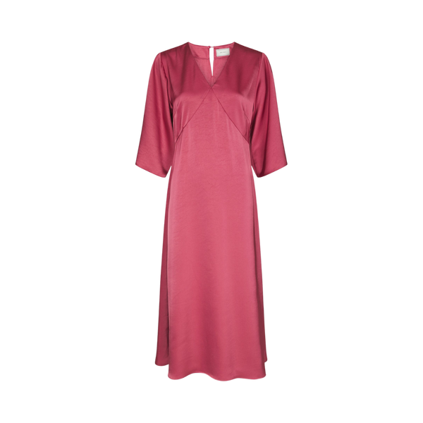 Remara Heavy Sateen Dress - Cherry Pink