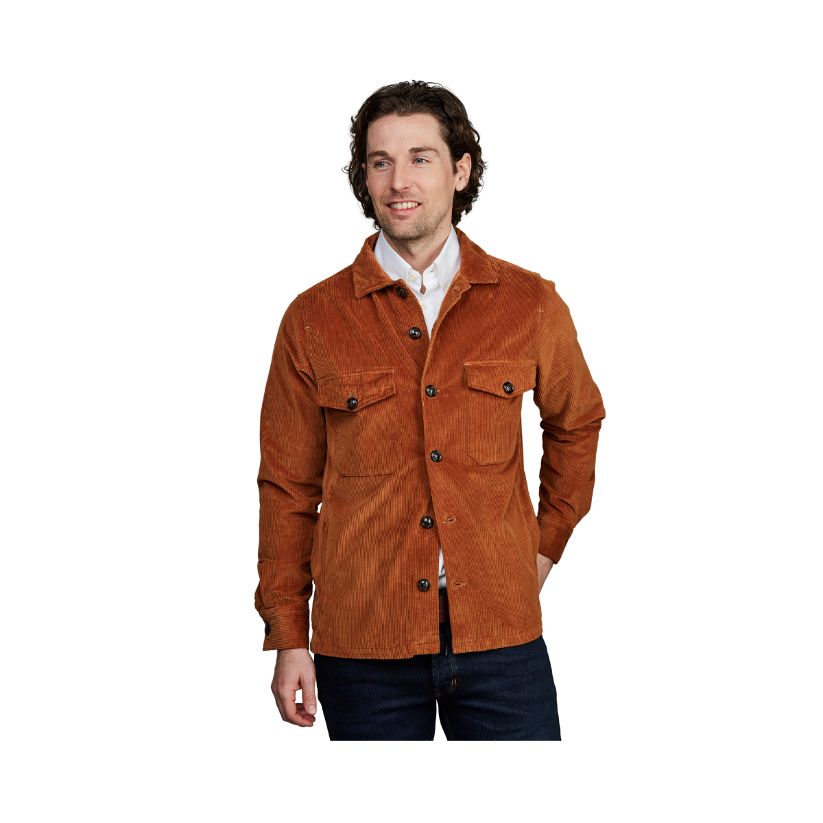 Corduroy Overshirt - Soft Orange