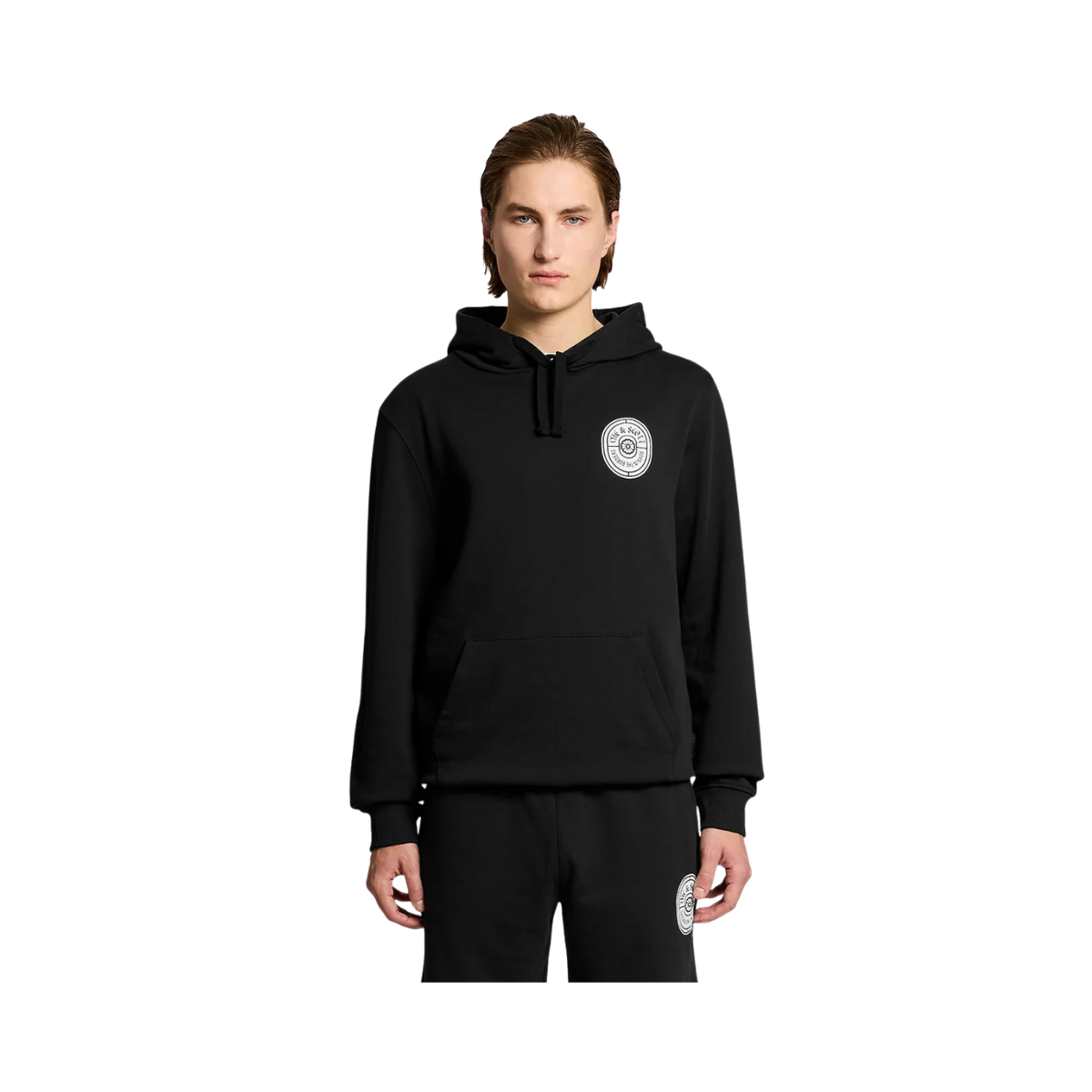 Borders Label Graphic Hoodie - Jet Black