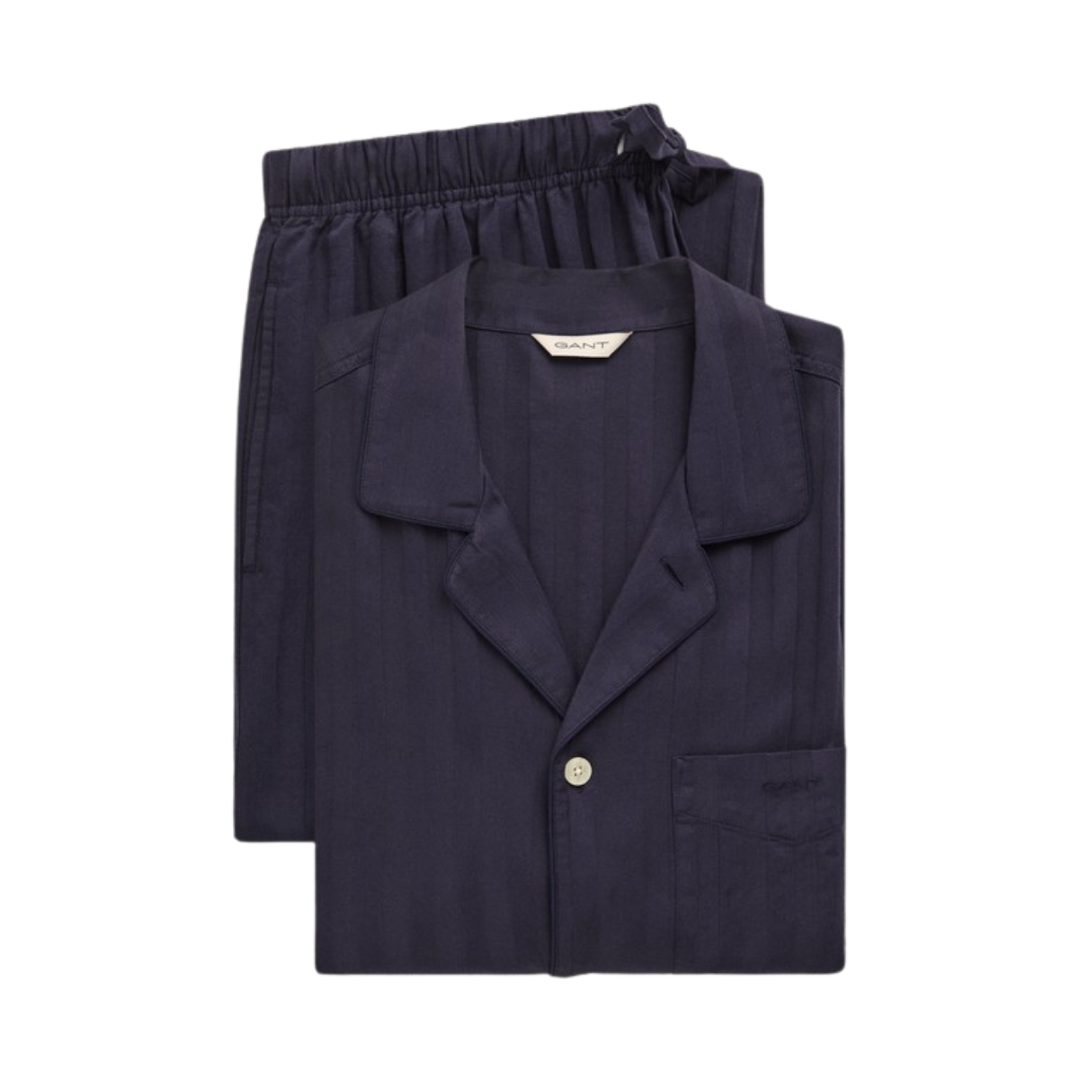 Sateen Striped Pyjama Set - Evening Blue
