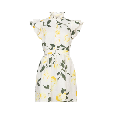 Linen Ruffle Dress - Sunlight