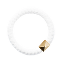 Fluffy Fat Hair Tie W/Gold - White