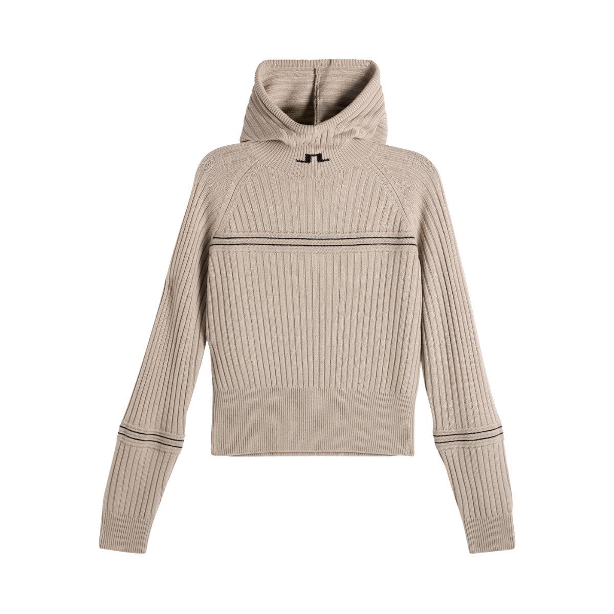 Hilda Knitted Rib Hoodie - Moonbeam