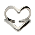 Ring Big Open Heart - Silver