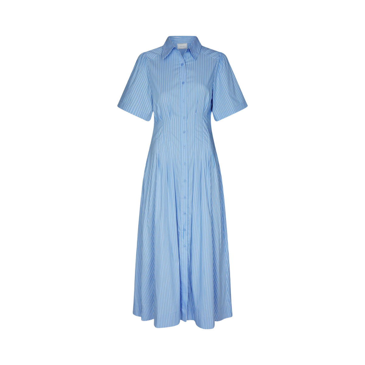 Baia Stripe Poplin Dress - Light Blue
