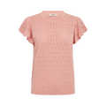 MMGanna Pattern O-Neck Knit Top - Peachy