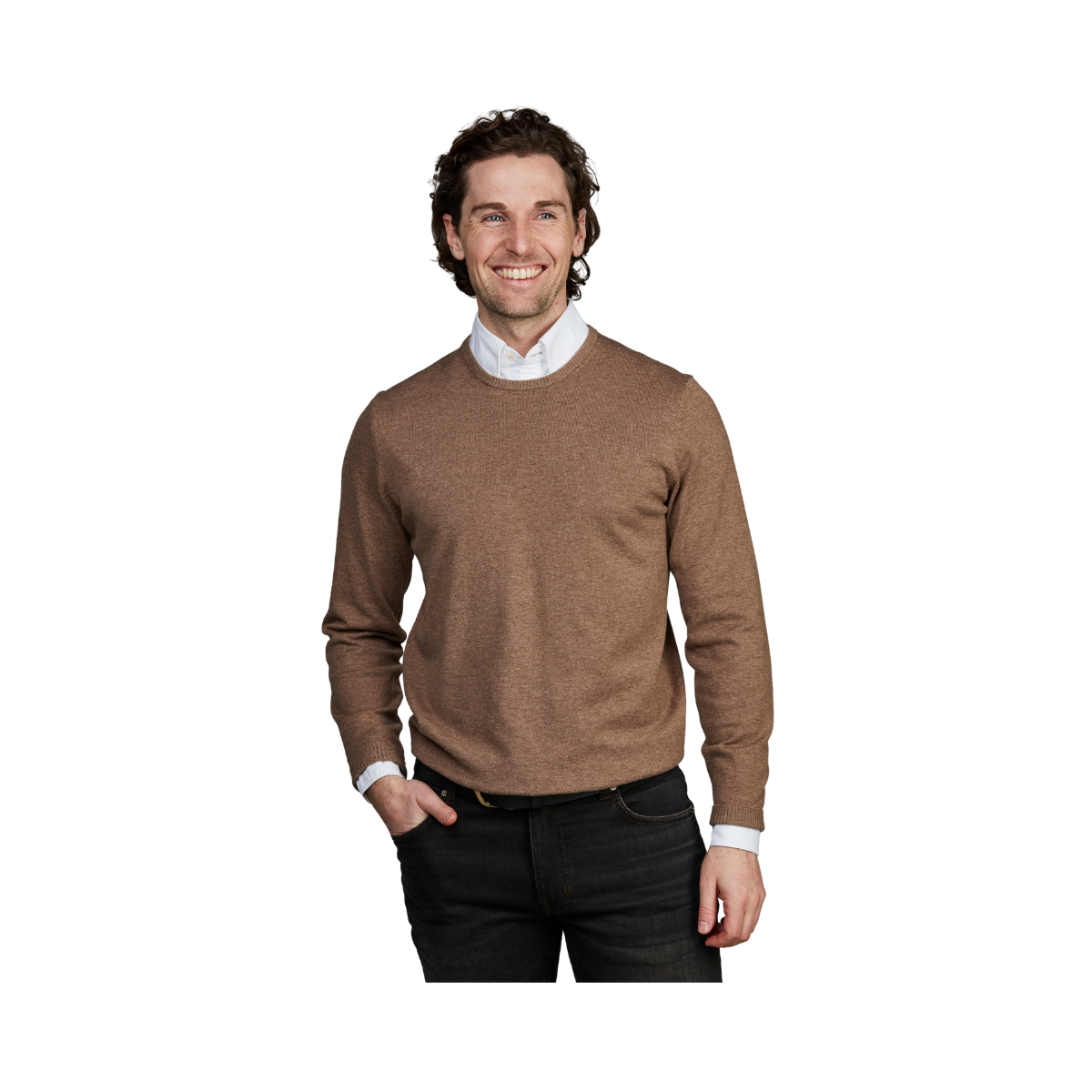 Crew Neck Sweater - Toffe Brown