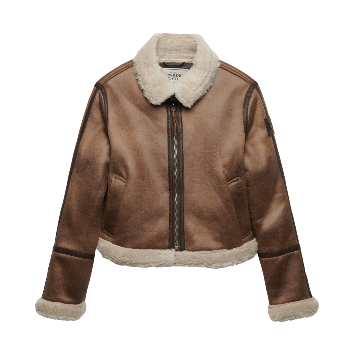 Faux Shearling Jacket - 41D Taupe