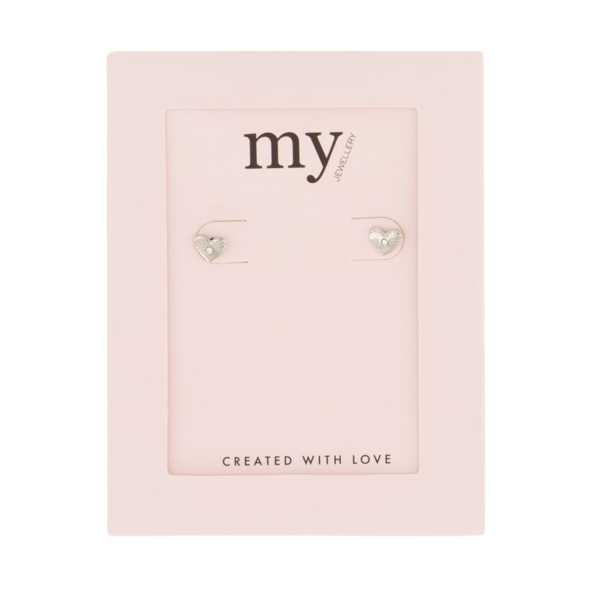 Studs heart stone - 1500 Silver