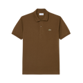 Short Sleeved Ribbed Coll - Coffee brown