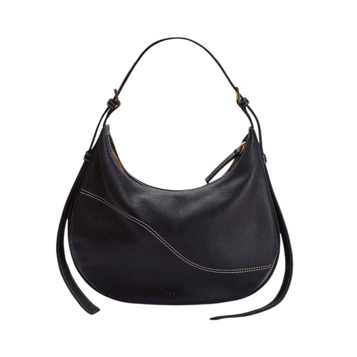 Liveri Leather Small Hobo Bag - Black