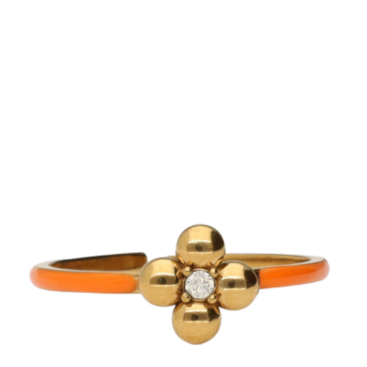 Ring Fine Orange Clover - Gold