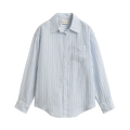 Rel Striped Linen LS Shirt - Hydrangea Blue