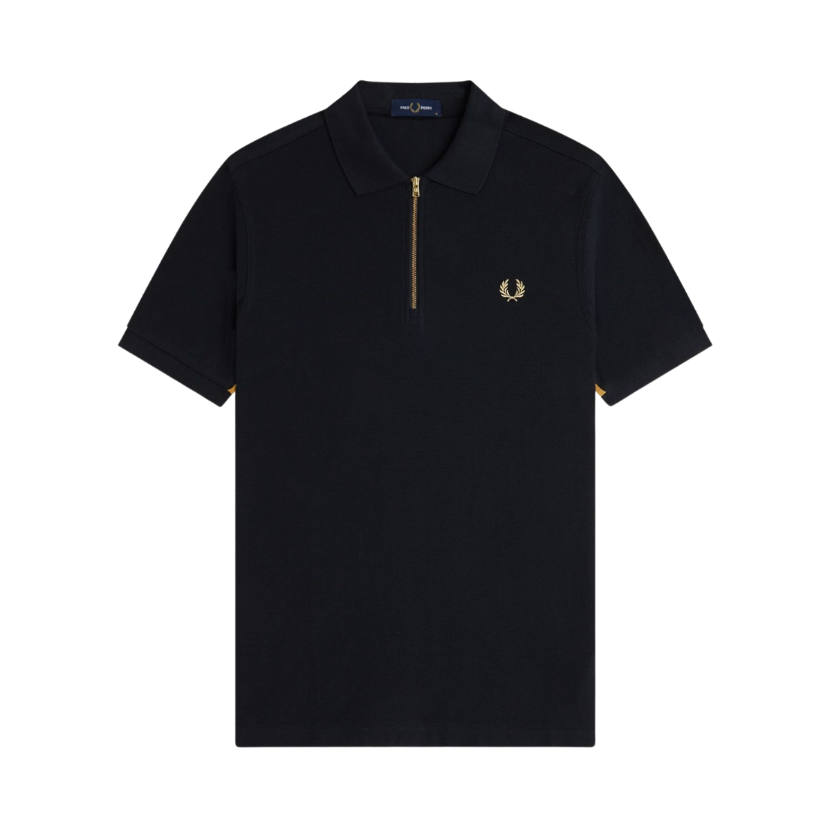 Stripe Tape Polo Shirt - Black/Champagne