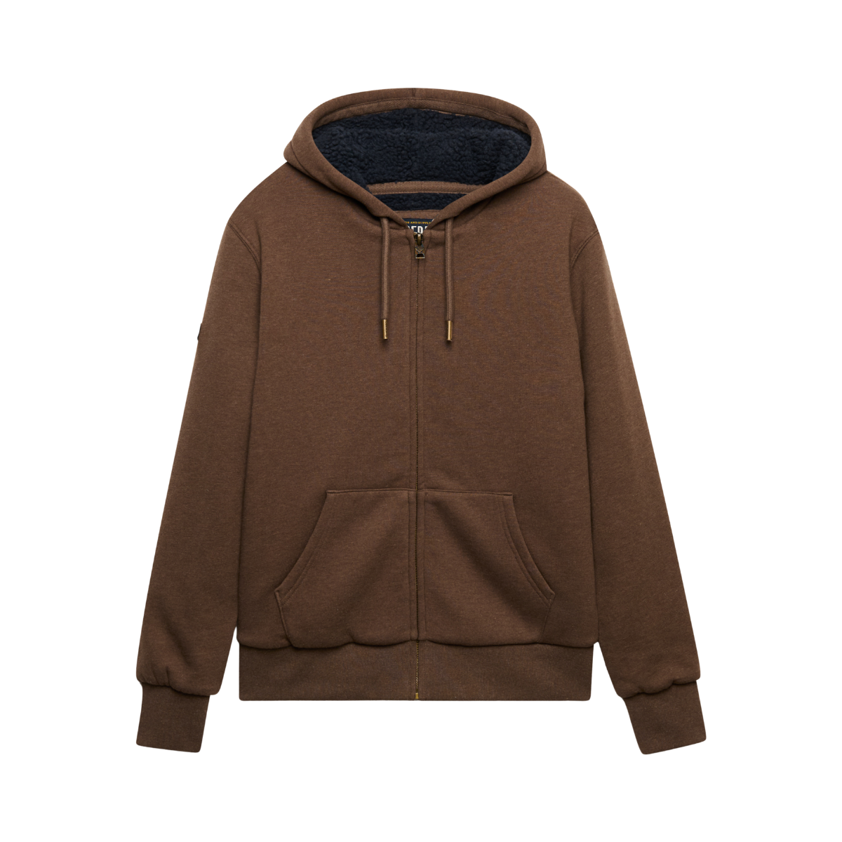 Borg Lined Ziphood - Mocha Brown Marl