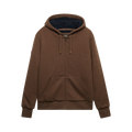 Borg Lined Ziphood - Mocha Brown Marl