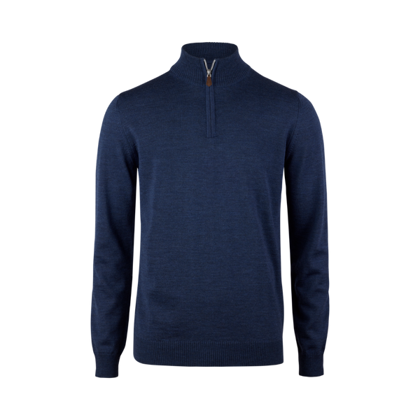 Pullover Knitted Half Zip - Dark Blue