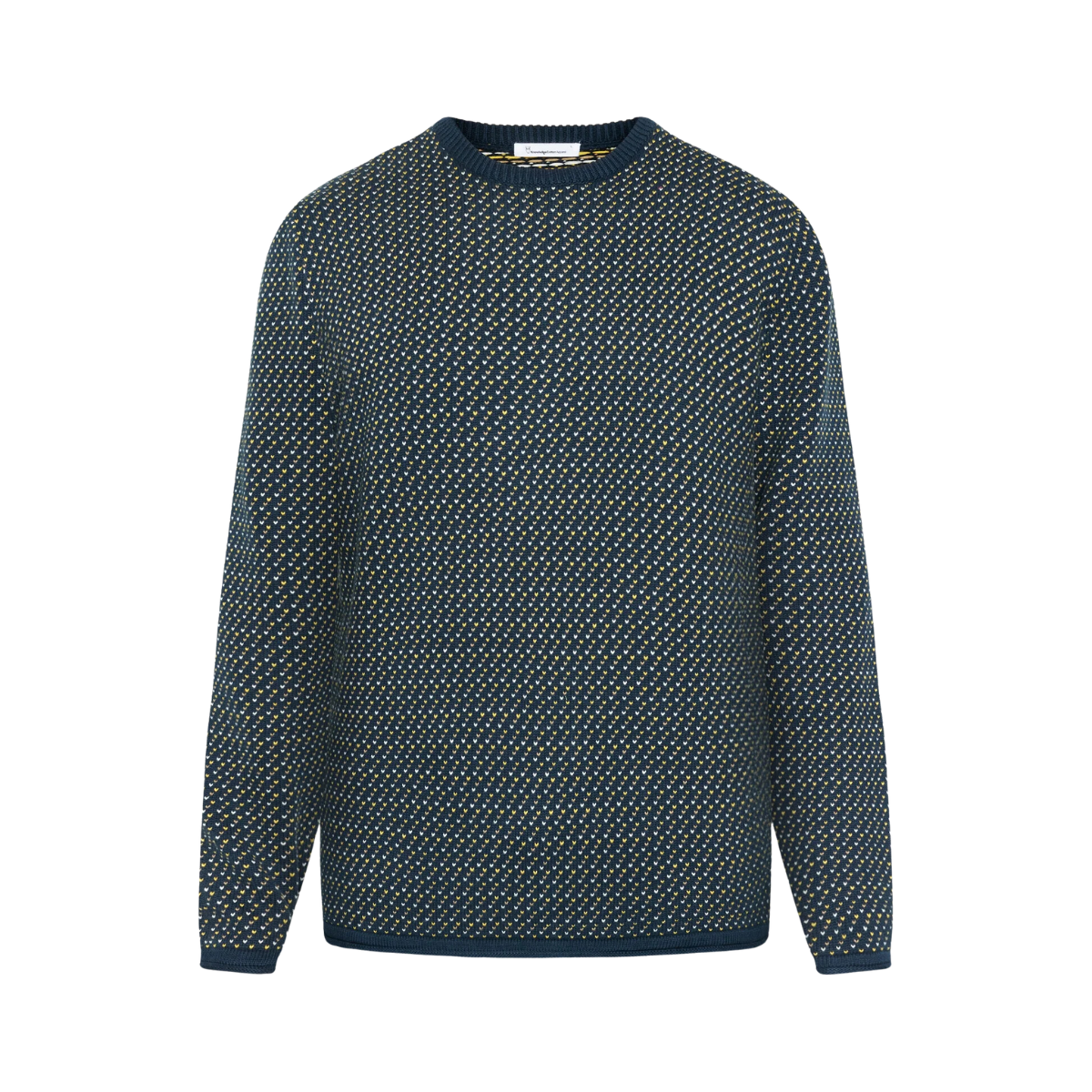 Jacquard Crew Neck Knit - Blue