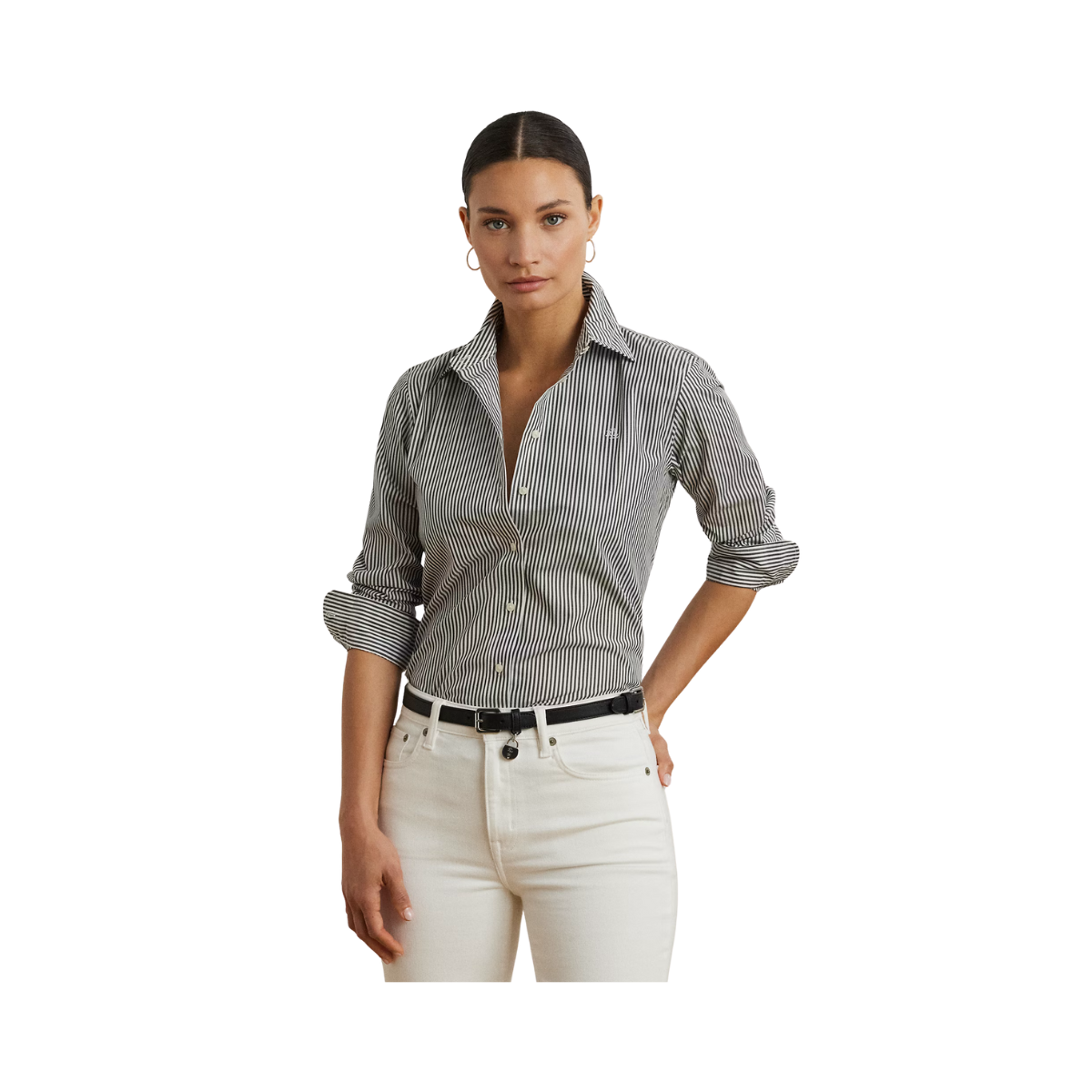 Jamelko Button Front Shirt - Black/White