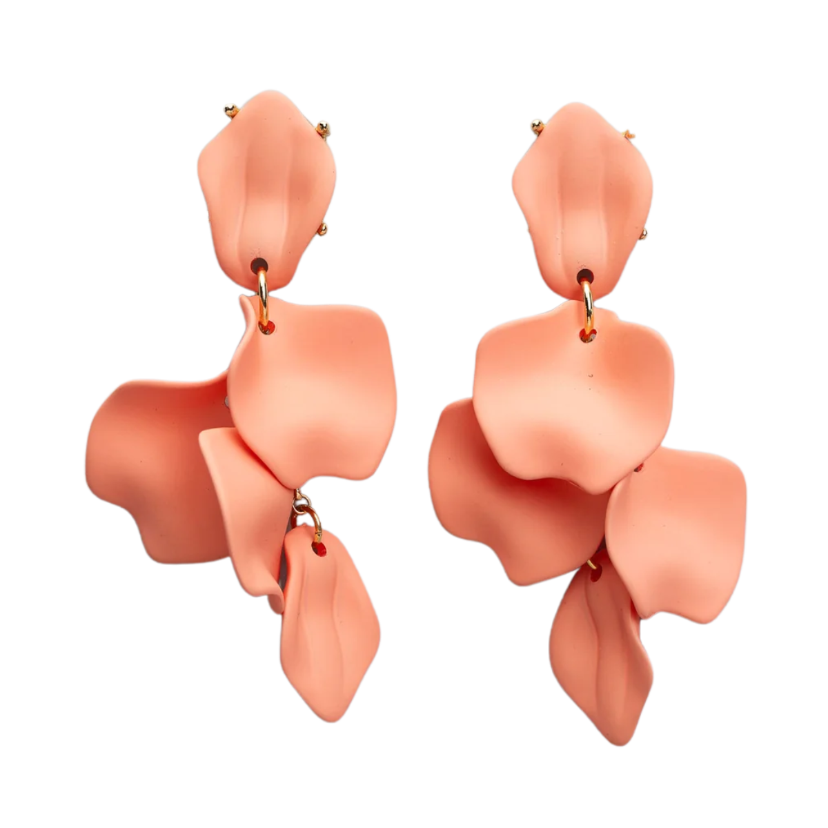 Leaf Earrings - Coral