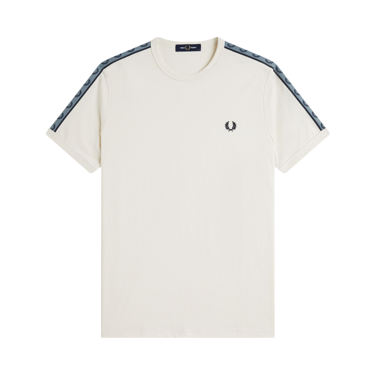 Contrast Tape Ringer Tee - Ecru/Navy