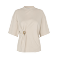 Enora Brooch Tee - Soft Beige