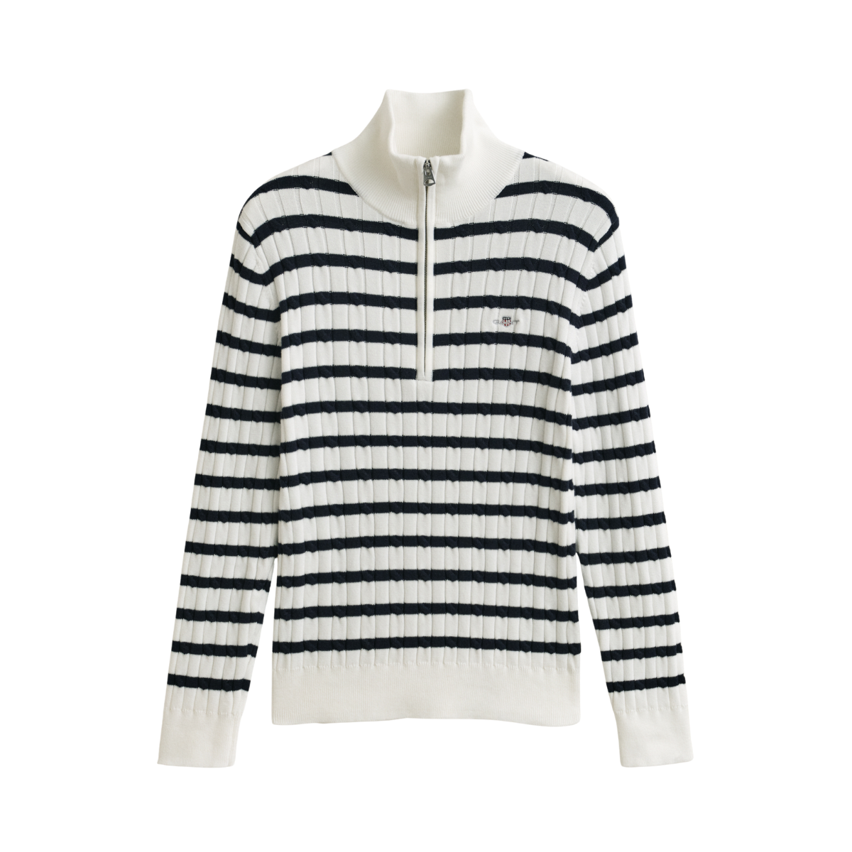 Stretch Cotton Cable Stripe Hz - 113 Eggshell