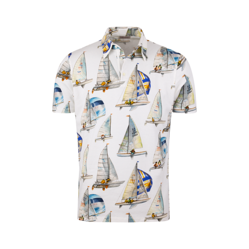 Stenströms POLO SHIRT PRINTED PIQUE - MULTI PATTERN