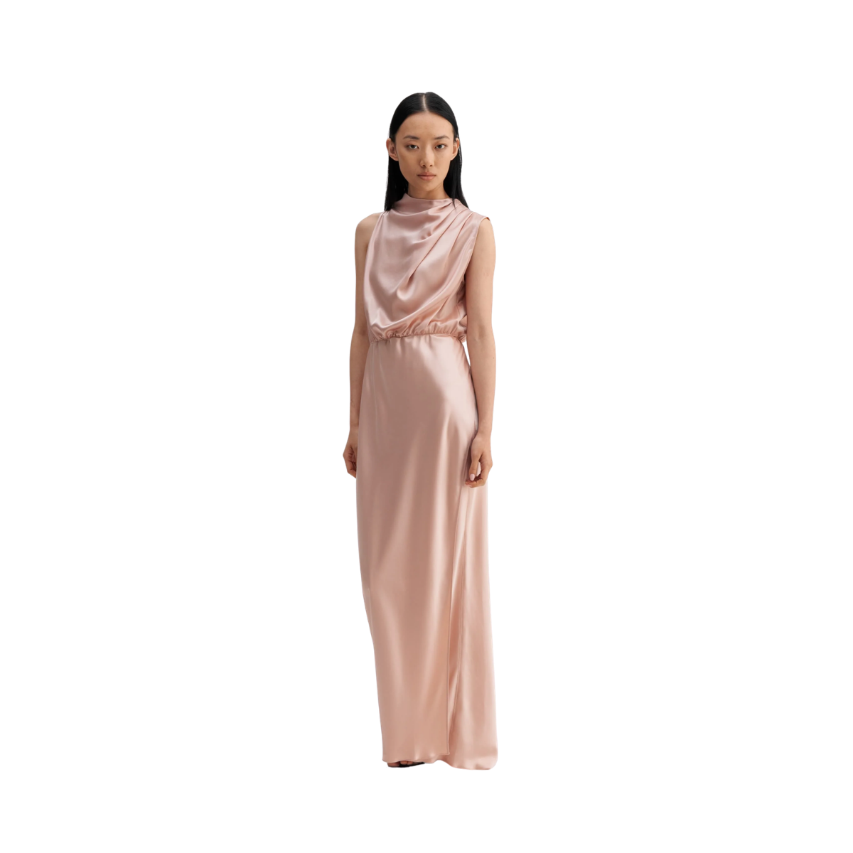 Lima Satin Dress - Dusty Pink