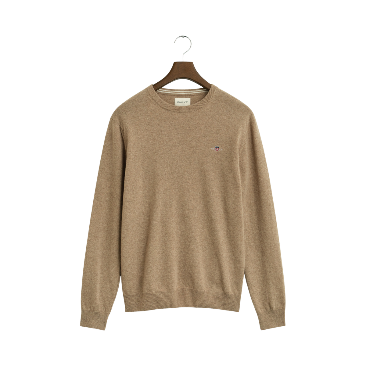 Superfine Lambswool C-Neck - Dark Sand Melange