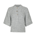 Benuta Fluffy Knit Cardigan - Grey Melange
