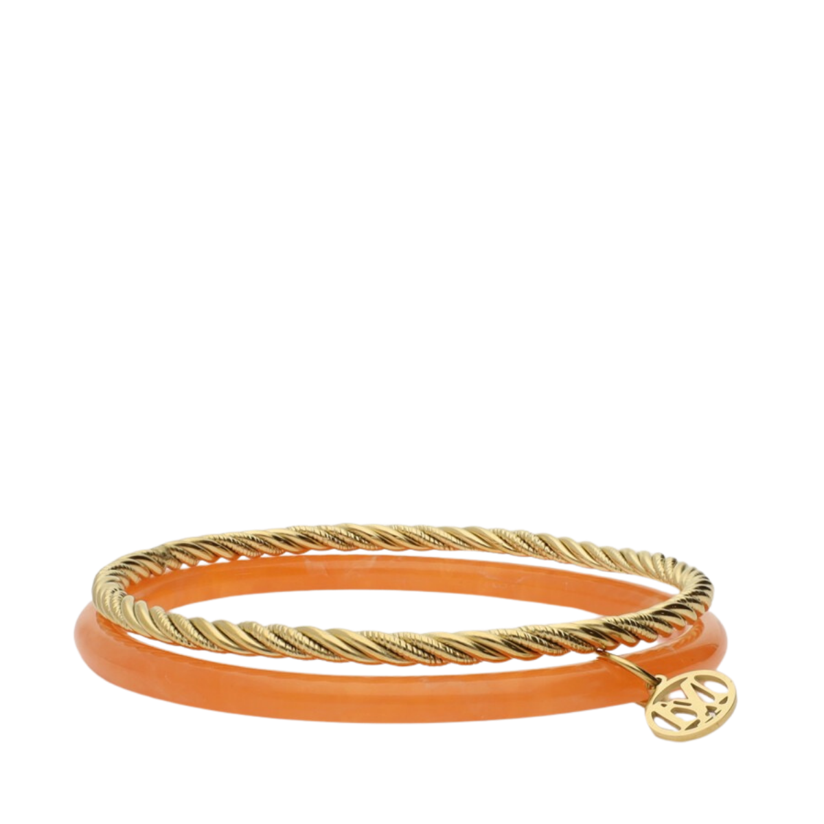 Bangle Set Thin Orange - Gold