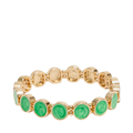 Ava Petite Pearl Elastic Bracelet - Gold W Pearl Strong Green