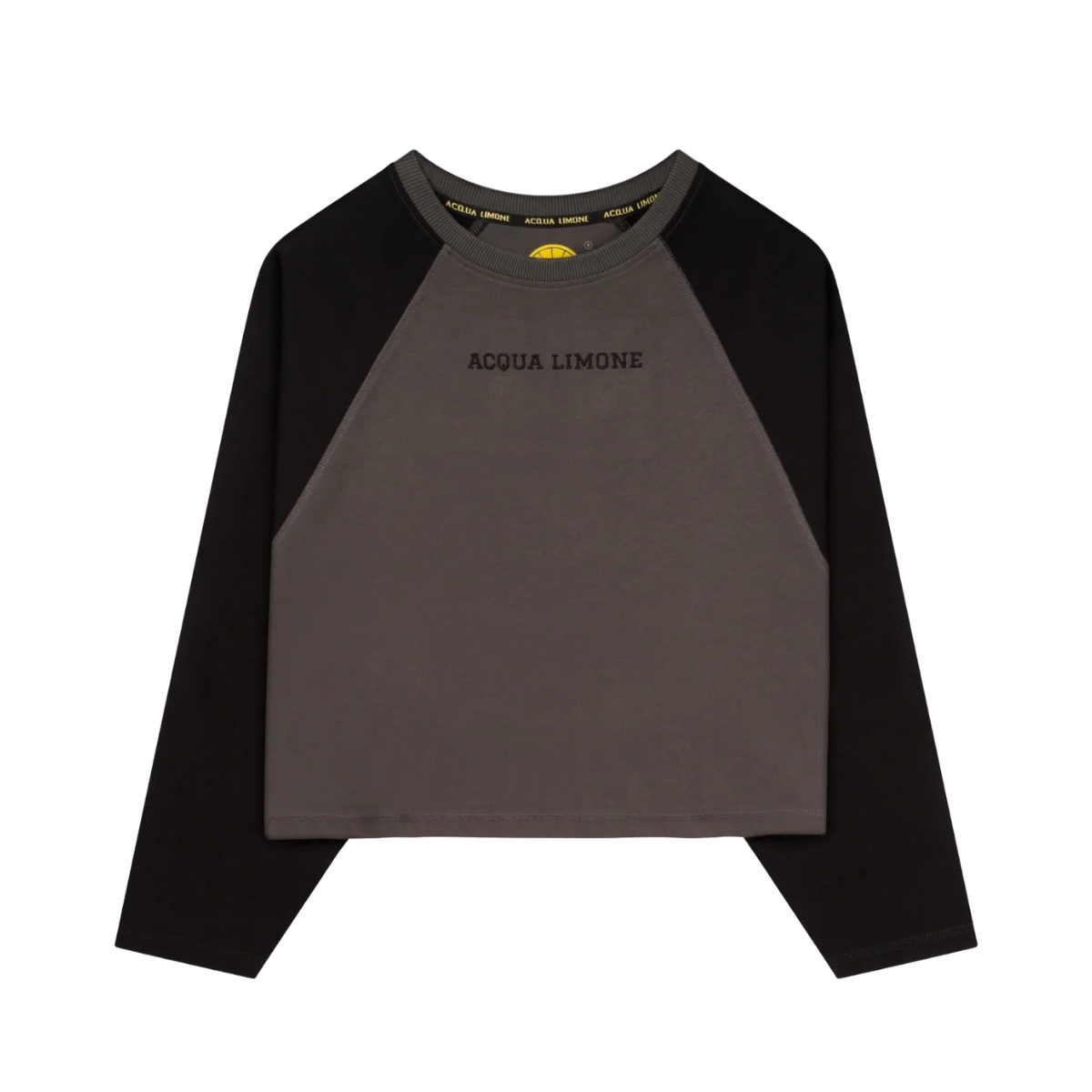 Cropped Varsity LS Tee - Anthracite Black