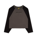 Cropped Varsity LS Tee - Anthracite Black
